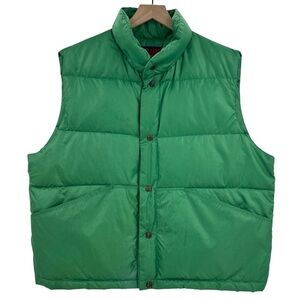 Vintage Puffer Vest Grass Green Down Designs Lacrosse Wisconsin | Men's Large